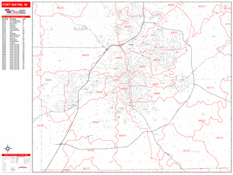 Fort Wayne Digital Map Red Line Style